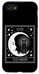 Coque pour iPhone SE (2020) / 7 / 8 Carte de tarot graphique croissant de lune et chat