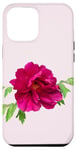 Coque pour iPhone 13 Pro Max Élégante couleur bordeaux violet pivoine formes fleurs mania