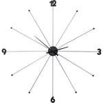 Kare Design Wall Clock Like Umbrella, Black, aluminium lacquered, round wall clock, home decor, large wall clock for living room, hallway, bedroom, battery operated, Ø100cm