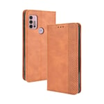 GOGME Leather Case for Motorola Moto G30 / Moto G10 Case, Retro Style PU/TPU Wallet Folio Case, Collection Premium Folio Cover with [Card Slots] and [Kickstand] for Moto G30 / Moto G10. Brown