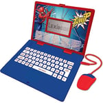 Lexibook - Spider-Man Educational and Bilingual Laptop Italian/English - Toy with 124 Activities to Learn, Play Games and Music - Blue/White, JC598SPi5