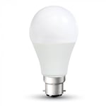V-Tac 15W LED lampa - Kraftig lampa, A65, B22 - Dimbar : Inte dimbar, Kulör : Varm