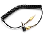 Vhbw - Adaptateur pour câble audio stéréo compatible avec Technics EAH-A800 casque - 3,5mm vers Jack 3,5 mm, doré, angle droit, or / noir