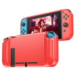 MDLIX YSJ AYY For Nintendo Switch Brushed Texture Carbon Fiber TPU Case(Black) (Color : Red)
