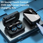 Led Mirror TWS Bluetooth Earphones 3500mAh Power Bank Charging Box Casque sans fil Stéréo Écouteurs Casques Mic amp; Lampe de poche-M9