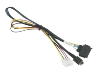 Supermicro - Intern SAS-kabel - OCuLink (hane) till 4 pin intern effekt, U.2 (SFF-8639) (hane) - 55 cm - sprintlåsning