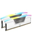 Corsair Vengeance RGB DDR5-6000 - 32GB - CL40 - Dual Channel (2 stk) - Intel XMP - Hvit med RGB