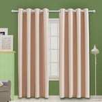 MOOORE Coral Pink Bedroom Blackout Curtains, Eyelet Ring Top Thermal Insulated Soft Window Darkening Panel for Kitchen | Living Room | Nursery Decoration 46 X 72 Inch Drop Coral Pink 2 Panels