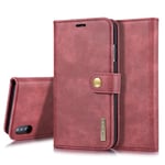 DG.MING iPhone X/XS Plånboksfodral med avtagbart skal, Red