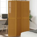 Room Divider 3 Panels Office Privacy Screen Brown Solid Wood Paulownia vidaXL
