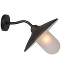 Aruba vegglampe med rett arm, diameter 30 cm, Rust / frostet glass