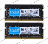 8GB Crucial 2x 4GB 1RX8 DDR4-2133 PC4-2133P 1.2V CL15 SODIMM Laptop Memory RAM $