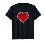 Red Love Heart Shirt Valentines Day Tops Women Girls Teens T-Shirt