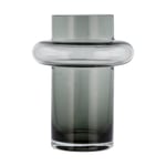 Lyngby Glas Tube vase glass 20 cm Smoke