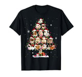 Christmas Guinea tree Pig Pajama xmas santa hat kids girls T-Shirt