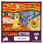 Exploding Kittens Jigsaw Puzzles for Adults - Spicy Scream - 1000 Piece Jigsaw Puzzles For Family Fun & Game Night