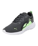 PUMA Unisex All-Day Active Sneaker, Shadow Gray-Fizzy Lime Black, 4 UK