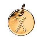 Bokstavshänge cirkel X – Ø12 mm, mässing pläterat med 9 karat guld