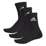 adidas Cush CRW 3PP Crew Socks Mens, Black/Black/White, KL
