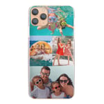 Personalised Phone Case For Apple Iphone 12 Pro (2020) (6.1), Custom Photo Hard Cover, Personalize with Four Image Collage Layout A, Two Small Centre Images