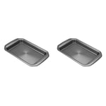 Circulon Momentum Oven Tray Non Stick - Durable Grey Carbon Steel Dishwasher Safe Bakeware - Small Baking Tray 11.5" x 7 x 1" (29 x 18 x 3cm) (Pack of 2)