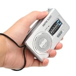 AM/FM Multifunction Battery Powered Pocket Radio Solid ABS Radio For Gifts