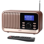 Retro DAB+ FM Rechargeable Portable Radio with Dual Alarm Clock - August MB450K