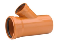 PVC-grenrør 45°, 400/160mm - glat kloak, Uponor