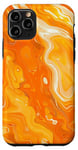 Coque pour iPhone 11 Pro Art Coloré À Motif Marbré Orange