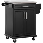 Kitchen Cart Storage Trolley with Drawer Cupboard Towel Rail Steel