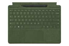 Microsoft Surface Pro Signature Keyboard - tastatur - med touchpad, accelerometer, Surface Slim Pen 2 opbevaring og opladningsbakke - QWERTZ - tysk - skov - med Slim Pen 2