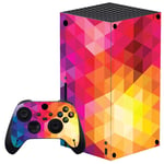 playvital Colorful Triangle Custom Vinyl Skins for Xbox Series X, Wrap Decal Cover Stickers for Xbox Series X Console Controller