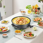 Electric Multi Cooker Non-Stick Cooking Pan Skillet Meal Maker Frying Pan 1500W