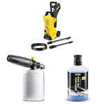 Kärcher K 3 Power Control high pressure washer & Kärcher FJ6 Foam Nozzle - Pressure Washer Accessory & Kärcher 62957500 1 L, 3-in-1 Car Shampoo Plug and Clean