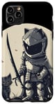Coque pour iPhone 11 Pro Max Casque de chat amusant pour les chevaliers et les amoureux des chats