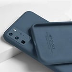 ECMQS New Liquid Silicone Soft Phone Cover Case For Huawei P40 Pro P30 P20 Lite Honor 20 8x 9x P Smart Z Plus Y9 Prime Nova 5t For Huawei P20 Pro Blue
