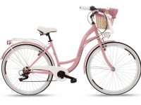 Goetze City cykel Mood 28'' rosa med flätad korg