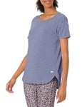 Amazon Essentials Women's Studio Relaxed-Fit Lightweight Crew Neck T-Shirt (Available in Plus Size), Blue Heather Nightshadow, M