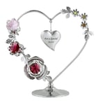 Crystocraft Love Heart Ornament With Swarovski Elements Gift Boxed Red & Pink Crystals Silver Chrome Plated Figurine For Mum Nan Sister Friend Daughter Valentines Day Present (For a Special Sister)