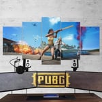 TOPRUN Wall art picture 5 pieces Modern Painting Prints on canvas PUBG PlayerUnknown's Battlegrounds For Living Room Decoration Poster 150 x 80cm Frame
