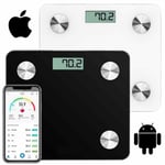 180kg Bathroom Bluetooth Glass Scales Bmi Body Fat Monitor Weighing Ios, Android