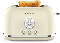 "Stainless Steel 2-Slice Retro Toaster with Multiple Settings, Bagel Function"