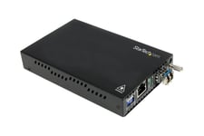 StarTech.com Multimode (MM) LC Fiber Media Converter for 1Gbe Network - 550m Range - Gigabit Ethernet - 850nm - with SFP Transceiver (ET91000LC2) - fibermedieomformer - 1GbE