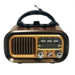  Retro FM/AM/SW Radio Full Band Portable Radio Receiver Wireless Blue O4K5