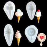 Sweet Cone Ice Cream Silicone Mold Diy Fondant Mould Plaster Res D