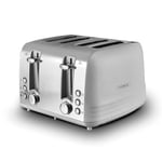 Tower, T20081GRY, Ash 4-Slice Toaster with Dual Controls, 1850W, Grey & Chrome