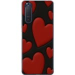 Sony Xperia 5 II Genomskinligt Skal Red Velvet Hearts