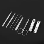 (Black)8 Pcs Stainless Steel Nail Scissors Cutter Clippers Set Fingernail UK