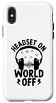 iPhone X/XS Headset On World Off Video Gamer Gaming Games Case