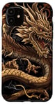 Coque pour iPhone 11 Dragon doré